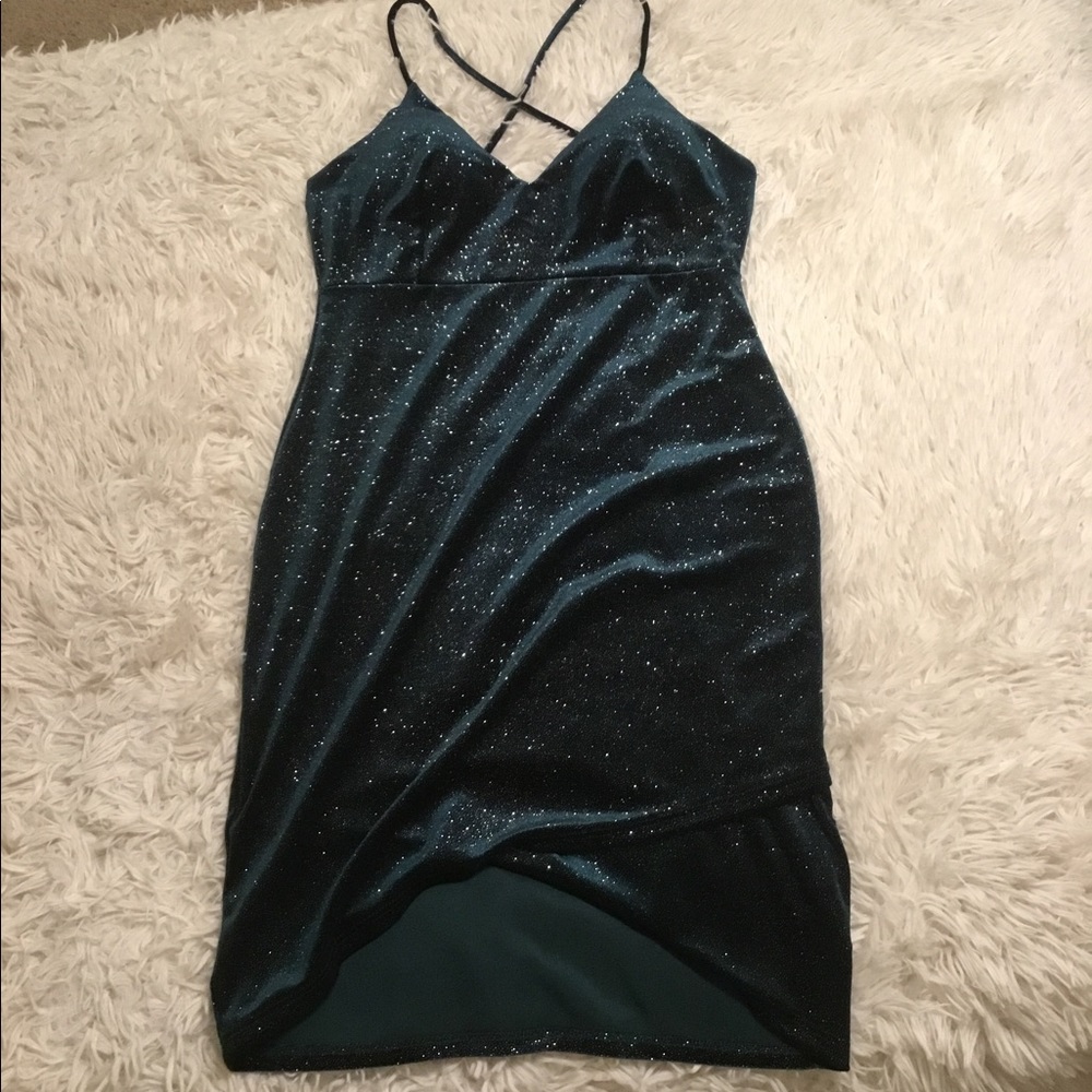 Green sparkly dress